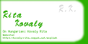 rita kovaly business card